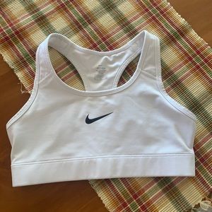 White Nike sports bra